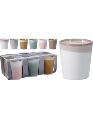 Excellent Houseware Beker 350ml aardewerk set/6