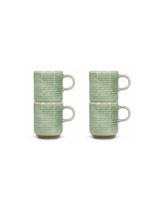 Salt en Pepper Mok 36cl groen met oor Cameo set van 4