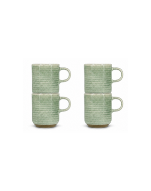 Salt en Pepper Mok 36cl groen met oor Cameo set van 4