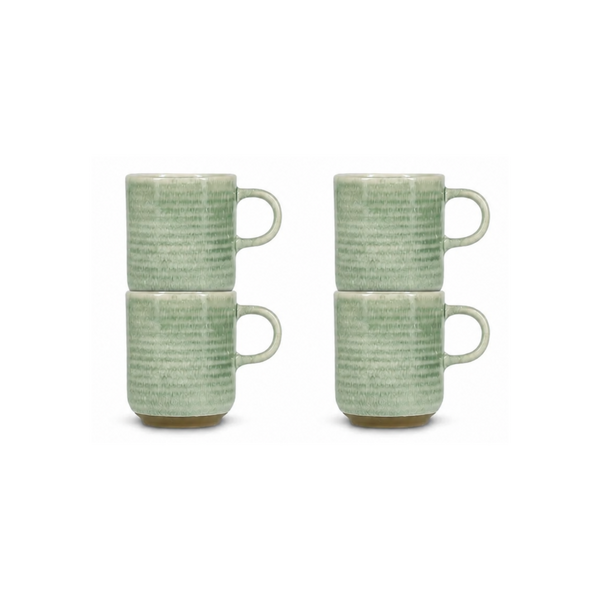 Salt en Pepper Mok 36cl groen met oor Cameo set van 4