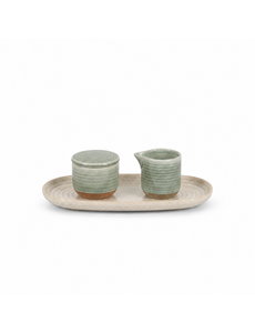 Salt en Pepper Roomstel groen met beige serveerschaal Cameo
