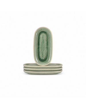 Salt en Pepper Serveerschaal 23x12cm groen Cameo set van 4