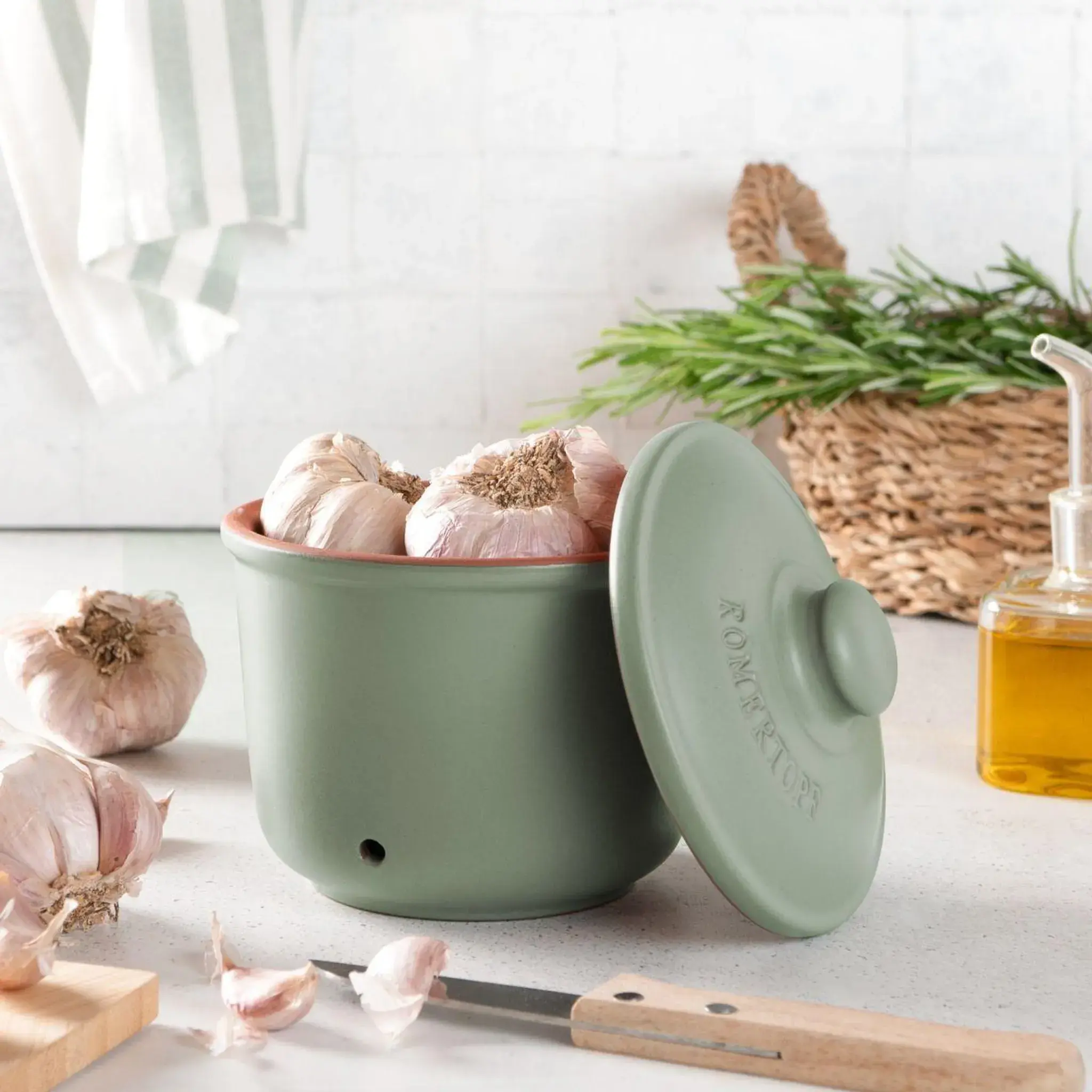 Voorraadpot knoflook groen Römertopf afbeelding 3