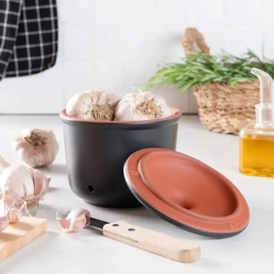 Voorraadpot knoflook zwart Römertopf afbeelding 3
