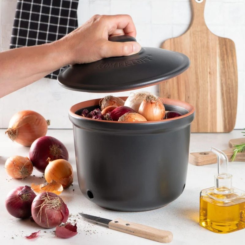 Voorraadpot ui zwart Römertopf afbeelding 2