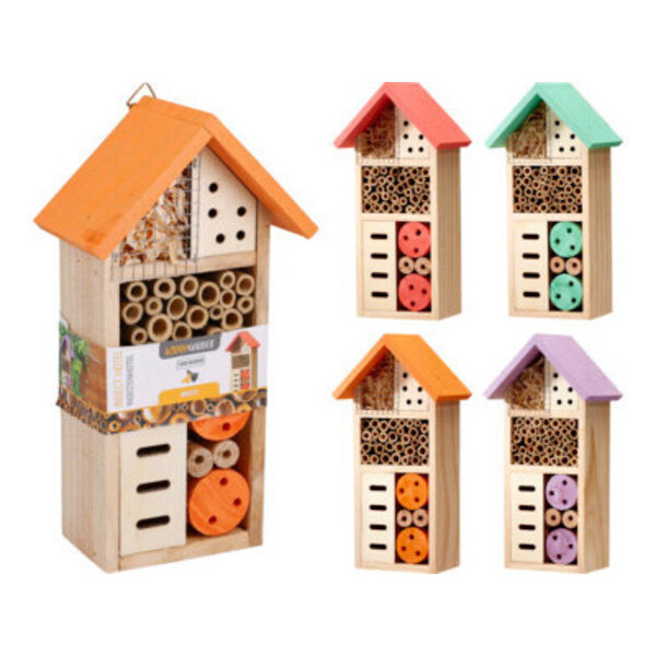 Insectenhotel 13x8,5x26cm 4 assorti