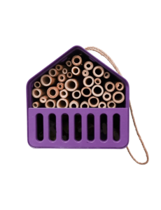 Point-Virgule Insectenhotel huis uit bamboevezel paars