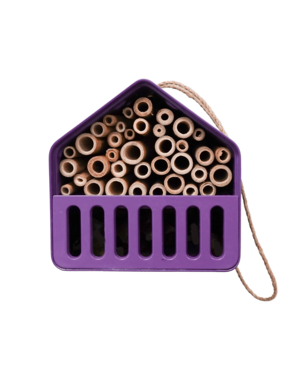 Point-Virgule Insectenhotel huis uit bamboevezel paars