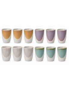 Excellent Houseware Beker aardewerk 280ml 4 assorti set/12