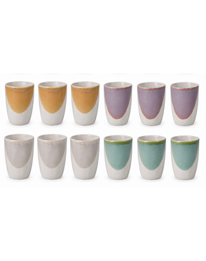 Excellent Houseware Beker aardewerk 280ml 4 assorti set/12