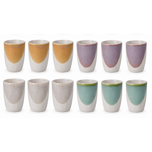Excellent Houseware Beker aardewerk 280ml 4 assorti set/12