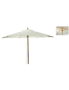  Parasol op houten stok Creme Ø2,5M