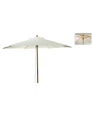  Parasol op houten stok Creme Ø2,5M