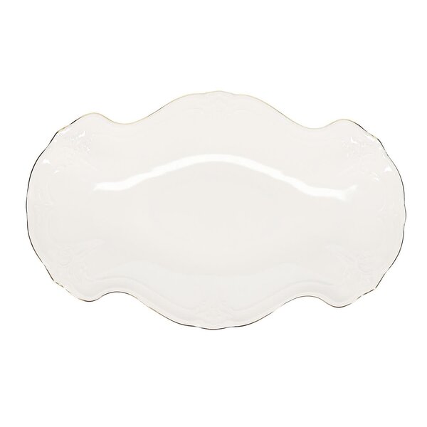 BonBistro Serveerschaal 39x25cm gouden rand Retro