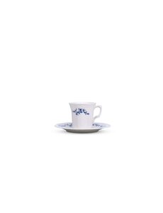BonBistro Kop en schotel 20cl Blue Flower Retro