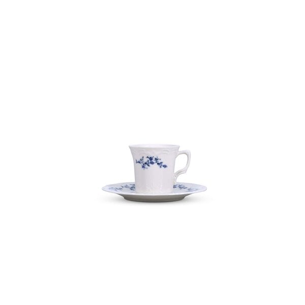 BonBistro Kop en schotel 20cl Blue Flower Retro