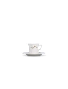 BonBistro Kop en schotel 20cl Brown Flower Retro