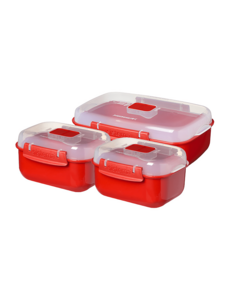 Sistema Magnetron 3-delige set Heat 'n Eat 2x525ml - 1x1.25L rood