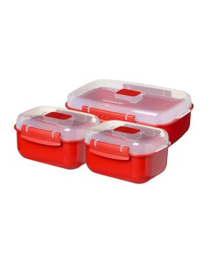Sistema Magnetron 3-delige set Heat 'n Eat 2x525ml - 1x1.25L rood