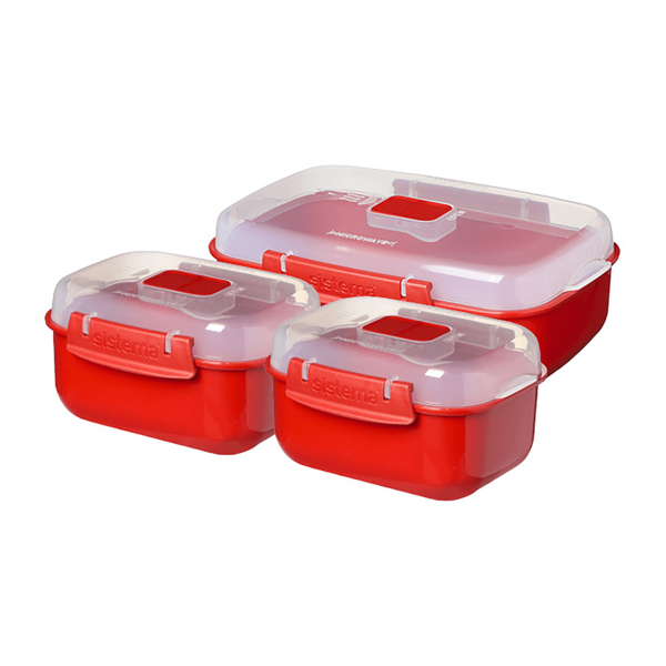 Sistema Magnetron 3-delige set Heat 'n Eat 2x525ml - 1x1.25L rood