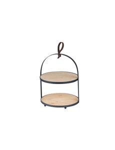 Cosy & Trendy Etagere 2-laags bamboe met metalen houder