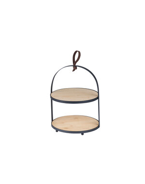 Cosy & Trendy Etagere 2-laags bamboe met metalen houder