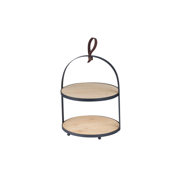 Cosy & Trendy Etagere 2-laags bamboe met metalen houder