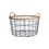 Home & Styling Mand metaal en riet diameter 30cm