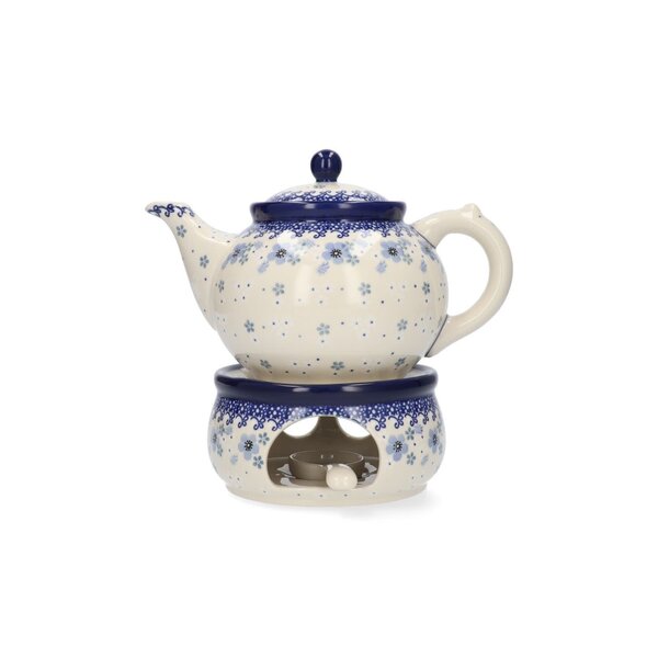 Bunzlau Castle Theepot 1300ml en Rechaud Spring Ballet set