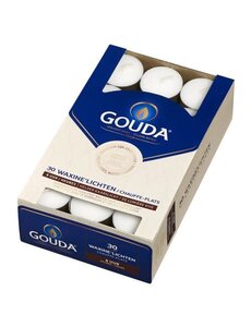 Gouda Theelichten wit 8 uurs 30 stuks Gouda