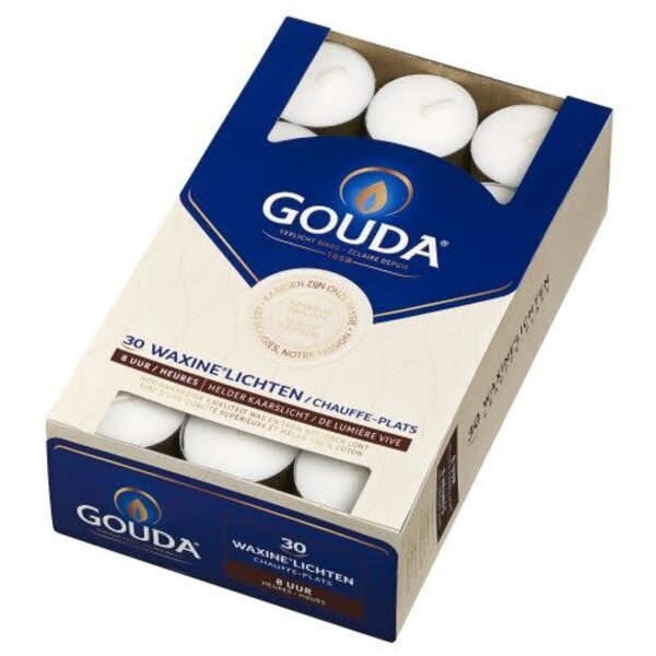 Gouda Theelichten wit 8 uurs 30 stuks Gouda