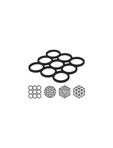  Onderzetter silicone 4 assorti zwart