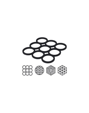  Onderzetter silicone 4 assorti zwart