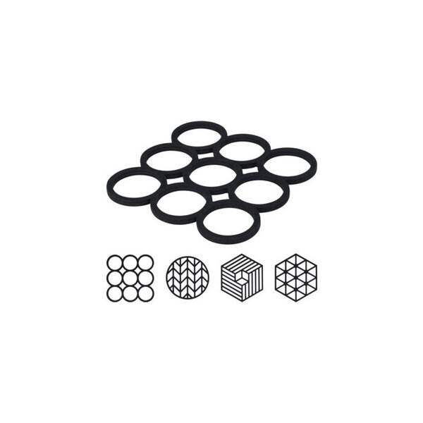Onderzetter silicone 4 assorti zwart