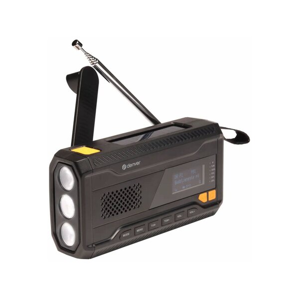Denver Noodradio - Powerbank - Zaklamp Denver SCD-2033 zwart met DAB+/FM-radio