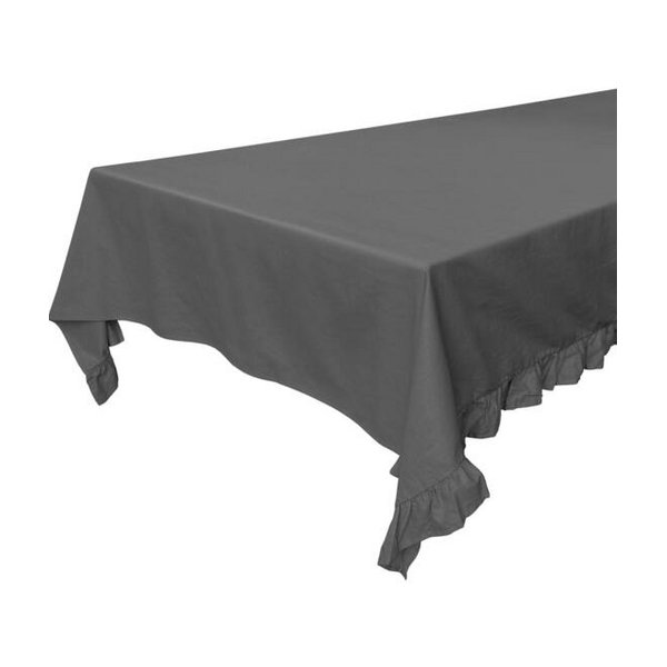 Walra Tafellaken 140x320 Lovely Linen Ruffles Antraciet