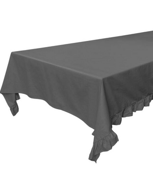 Walra Tafellaken 140x240cm Lovely Linen Ruffles Antraciet