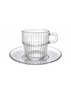 Bormioli Rocco Theeglas - koffieglas 25cl met schotel Barshine