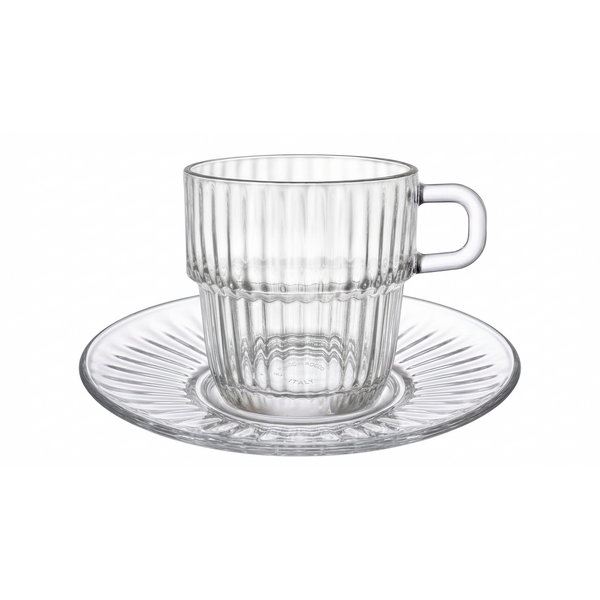 Bormioli Rocco Theeglas - koffieglas 25cl met schotel Barshine