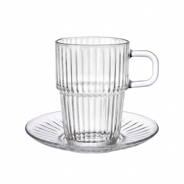 Bormioli Rocco Koffiekop/theeglas Barshine 31,5 cl met schotel