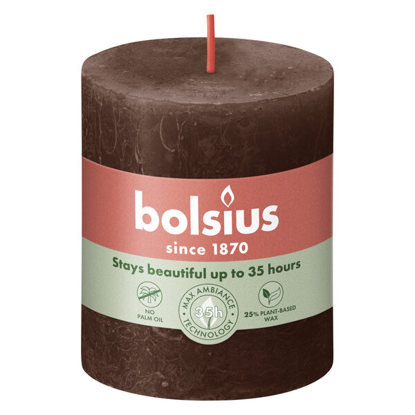 Bolsius Stompkaars Rustiek Chocolate Brown 80/68