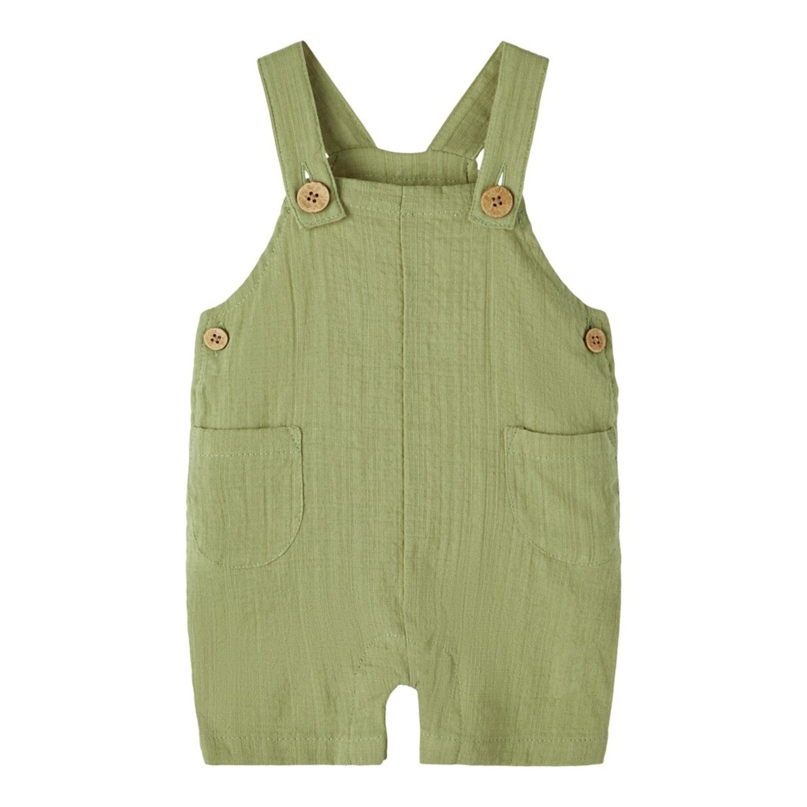 Lil Atelier Loose Overall Shorts - Sage