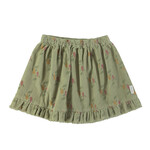 Piupiuchick Short skirt w/ ruffles | Sage green w/ multicolor fishes