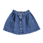 Piupiuchick Short skirt w/ pockets | Washed navy denim