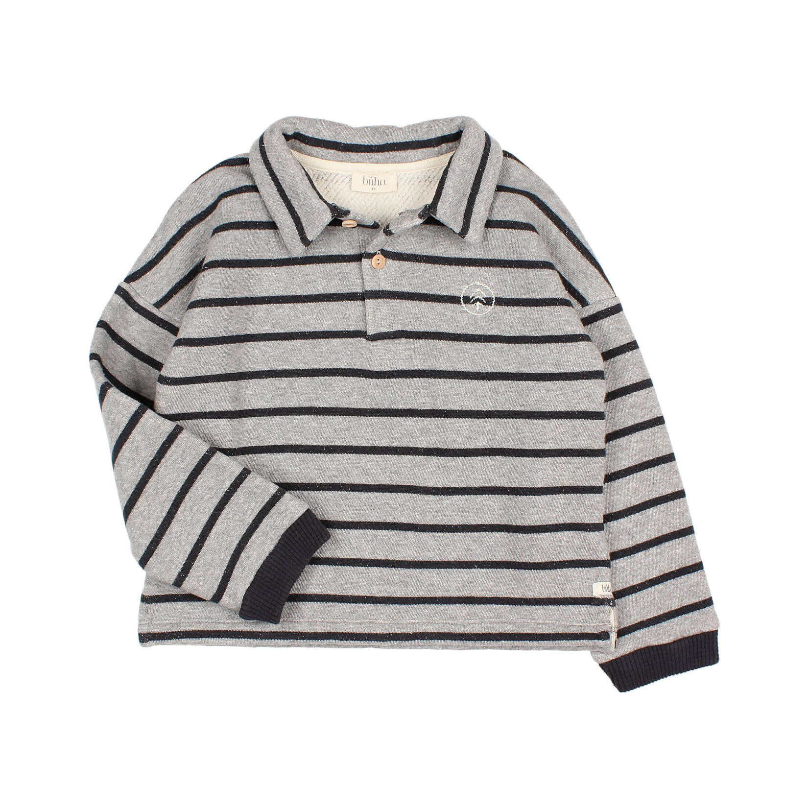 Búho Barcelona Stripes Collar Sweatshirt - Grey Navy