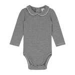 Gray Label Baby Collar Onesie - Nearly Black/ Cream