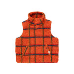 Tiny Cottons Check Sherpa Vest - Summer Red