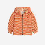 Bobo Choses Baby Orange Stripes terry zipped  hoodie