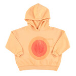 Piupiuchick hooded sweatshirt | peach w/ multicolor circles print