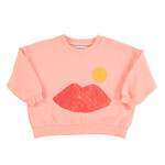 Piupiuchick sweatshirt | coral w/ lips print